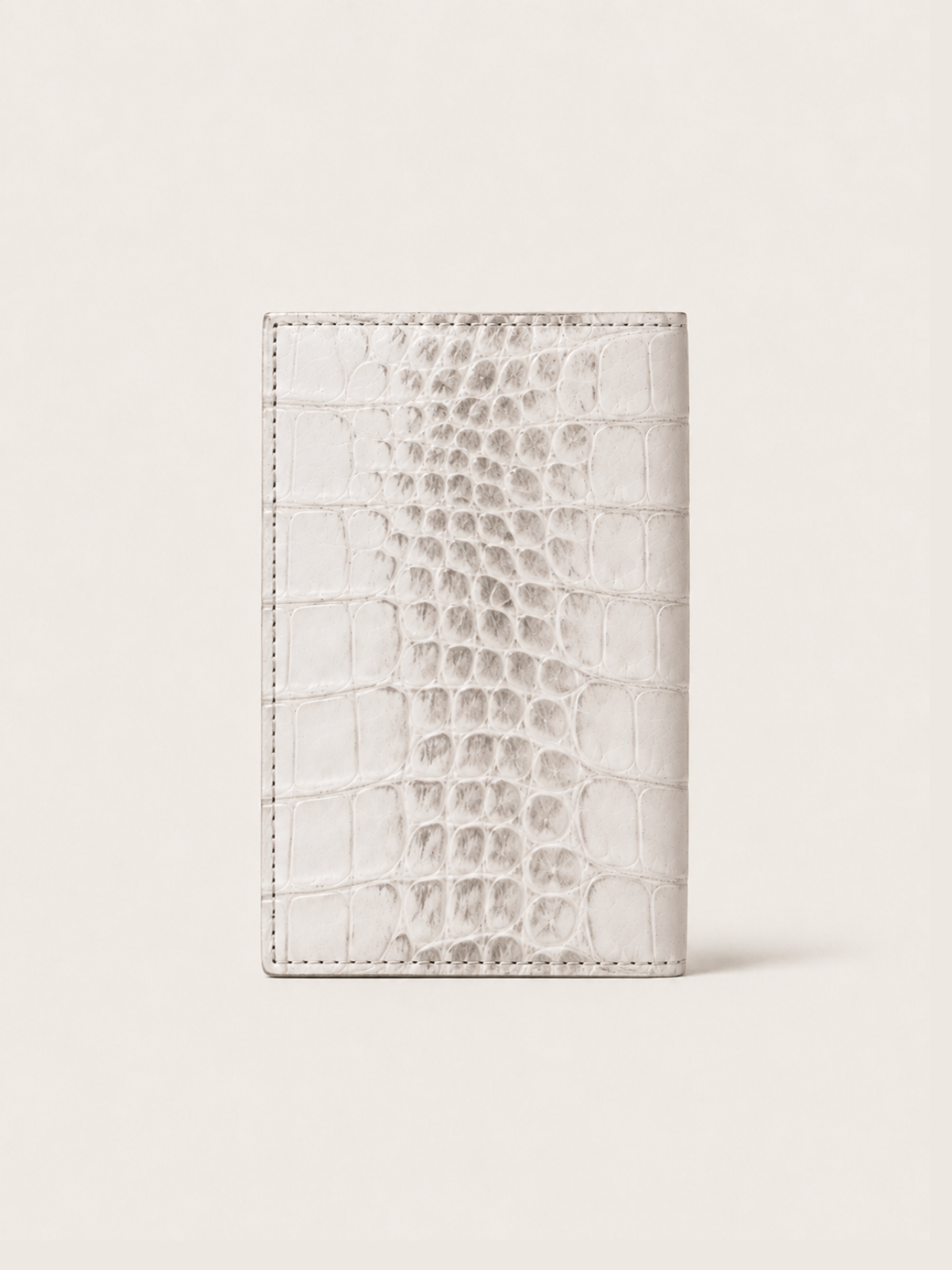 Crocodile Card Wallet Ivory
