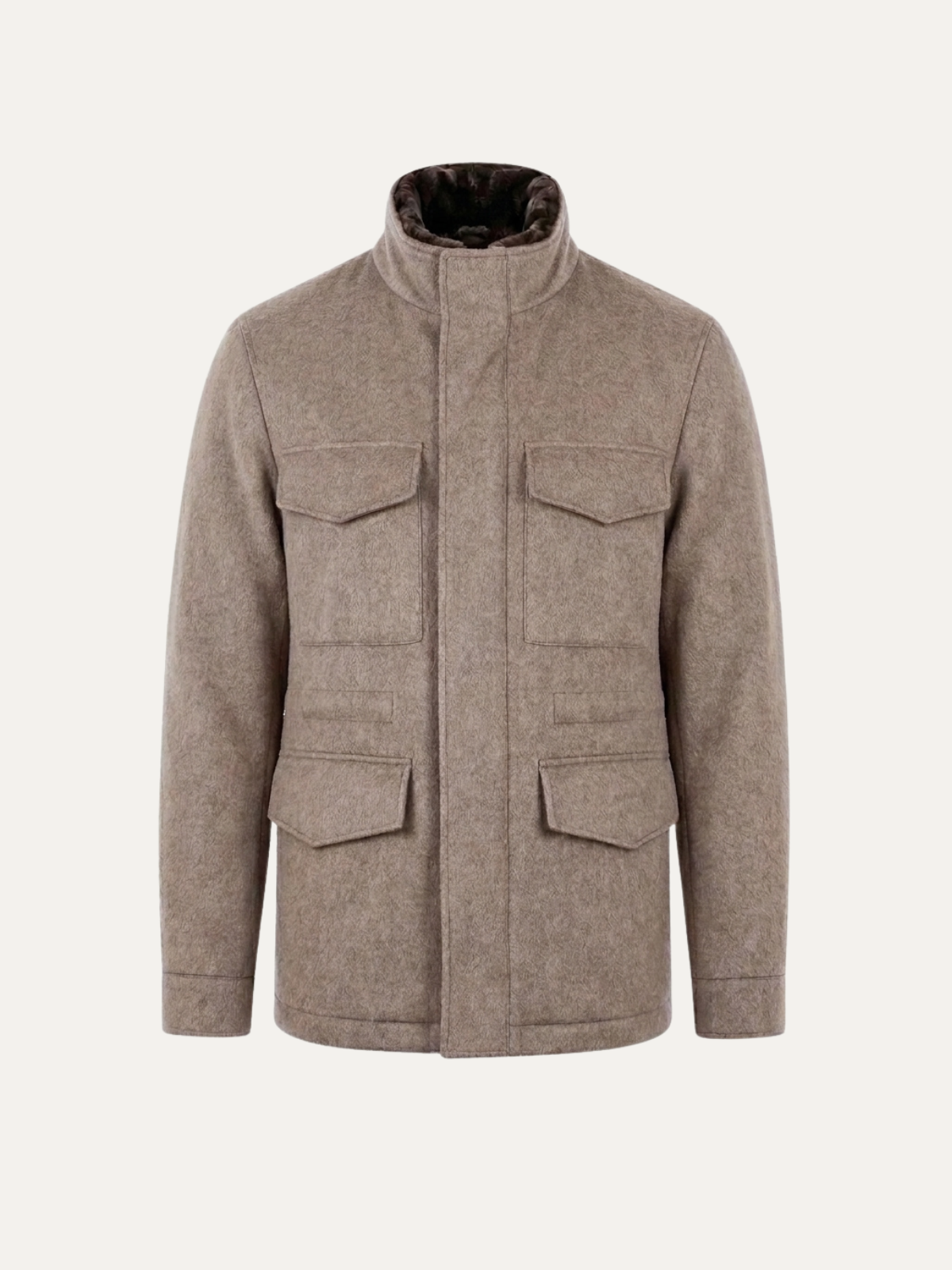 CASHMERE FUR VOYAGER JACKET TAUPE