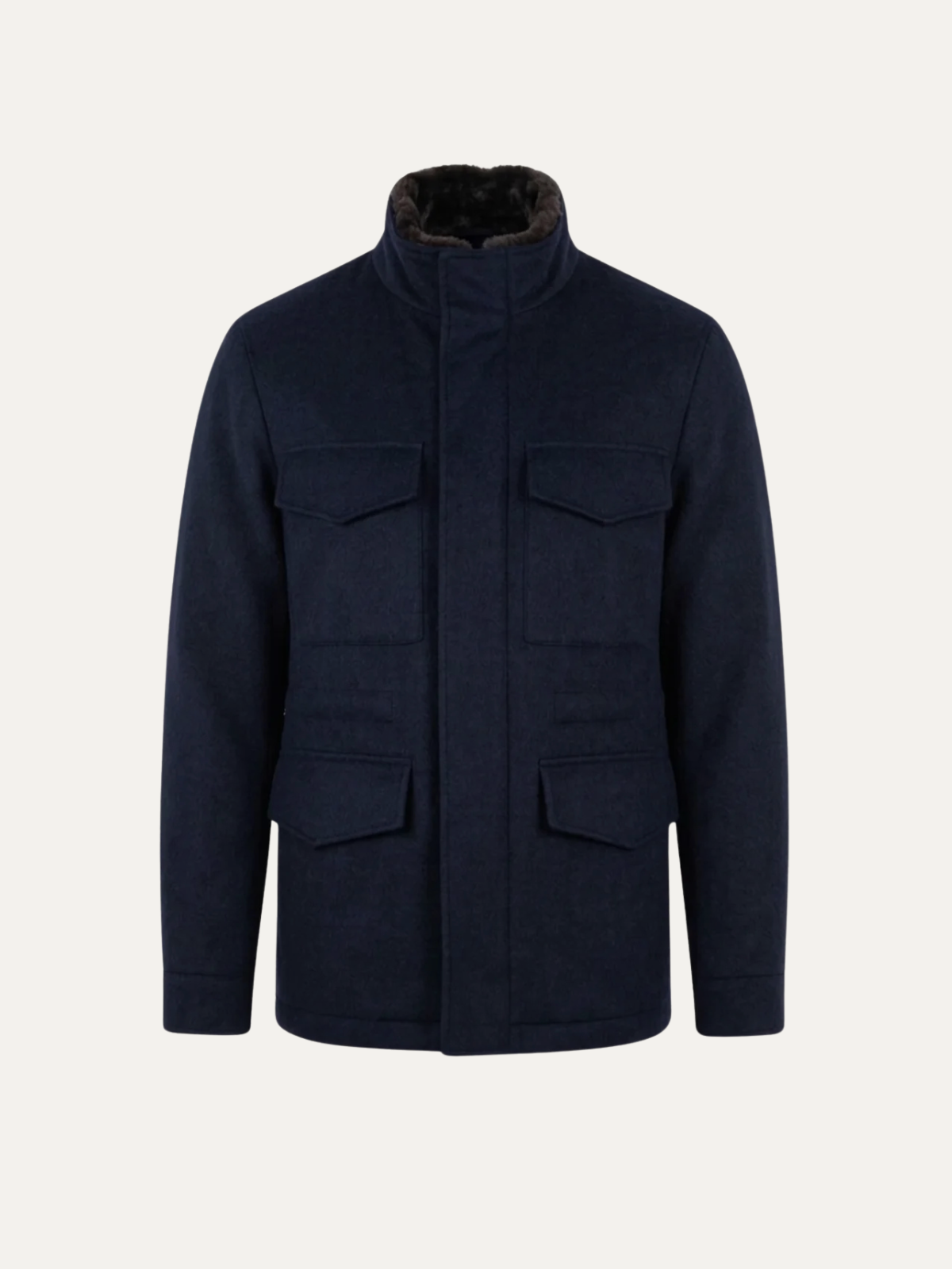 CASHMERE FUR VOYAGER JACKET NAVY